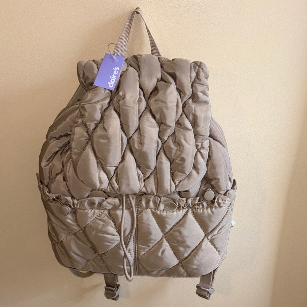 $10 SALE Claire's Quilted Beige Backpack